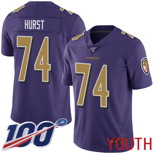 Baltimore Ravens Limited Purple Youth James Hurst Jersey NFL Football #74 100th Season Rush Vapor Untouchable